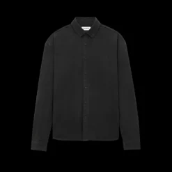 Chemise SAINT LAURENT Cassandre jeans denim raven noir délavé logo YSL