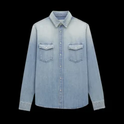 chemise SAINT LAURENT oversize coton denim lake blue bouton pression