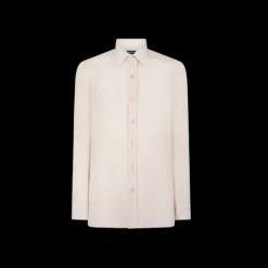 Chemise TOM FORD col italien popeline soie ivoire rosé