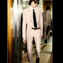 Chemise TOM FORD col italien popeline soie ivoire rosé