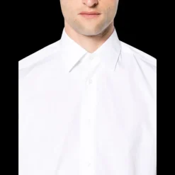 Chemise ZEGNA manche longue col italien popeline coton blanc