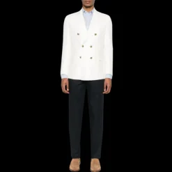 Chemise ZEGNA manche longue col italien pur lin bleu ciel