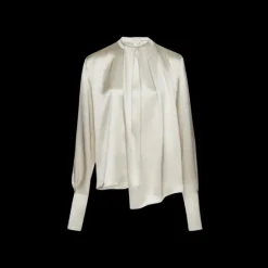 Chemisier MAGDA BUTRYM manche longue col rond soie gris argent