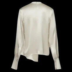 Chemisier MAGDA BUTRYM manche longue col rond soie gris argent