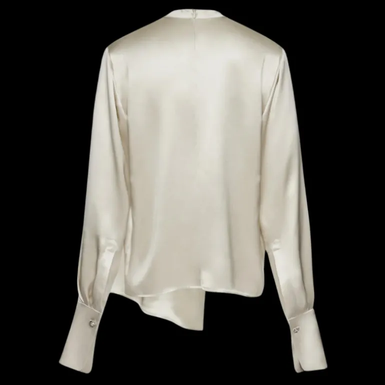 Chemisier MAGDA BUTRYM manche longue col rond soie gris argent