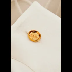 Chemisier pyjama LOEWE soie ivoire poche anagramme