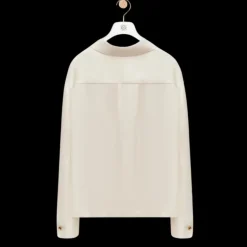 Chemisier pyjama LOEWE soie ivoire poche anagramme