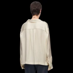 Chemisier pyjama LOEWE soie ivoire poche anagramme