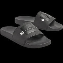 Claquette BALENCIAGA noir logo scotch