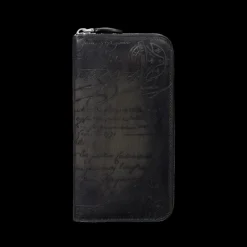 Compagnon BERLUTI Portefeuille Zippé Itauba Neo Cuir Scritto noir