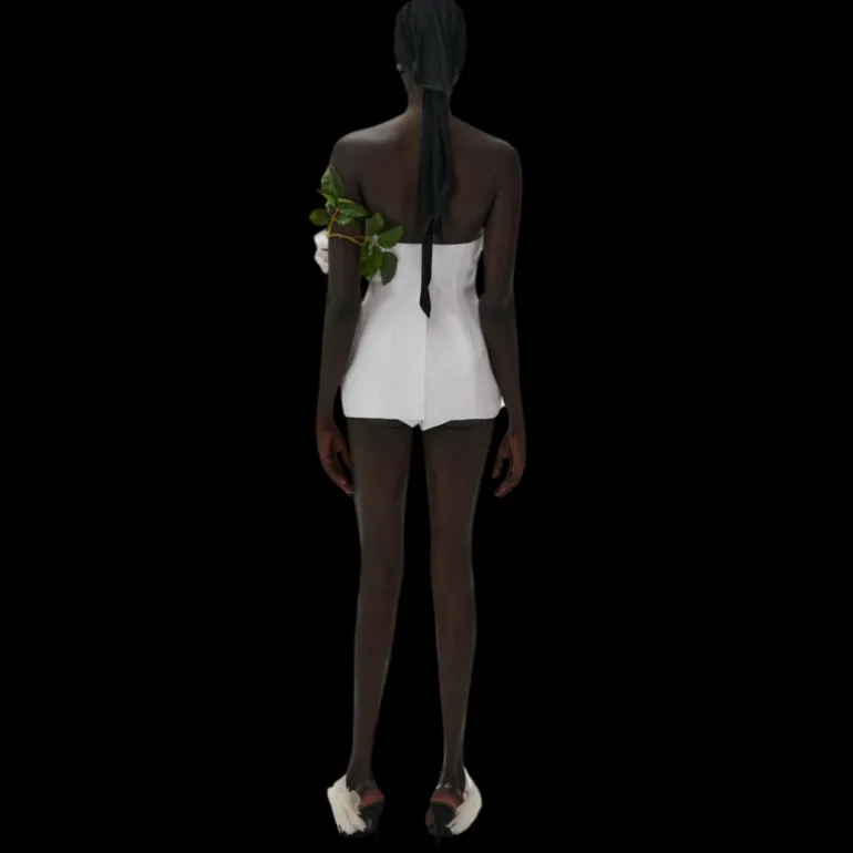 Corset bustier MAGDA BUTRYM sablier coton blanc