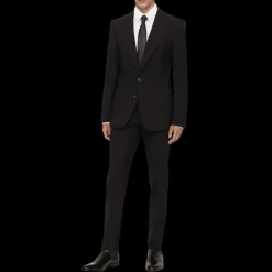 Costume Smoking DOLCE & GABBANA laine vierge micro caviar bleu nuit