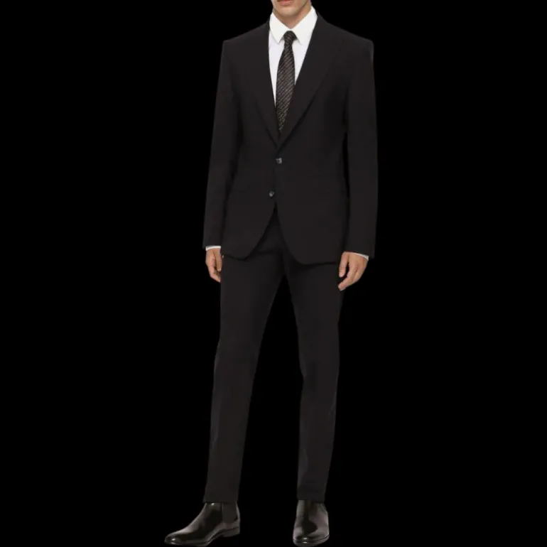 Costume Smoking DOLCE & GABBANA laine vierge micro caviar bleu nuit