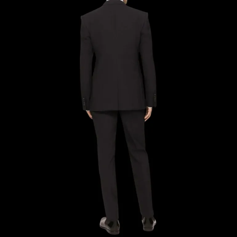 Costume Smoking DOLCE & GABBANA laine vierge micro caviar bleu nuit