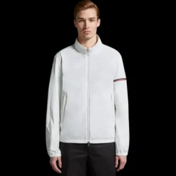 Coupe vent MONCLER ruinette blanc bande manches