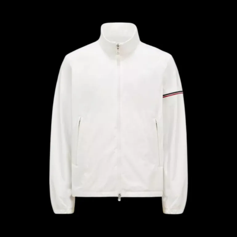 Coupe vent MONCLER ruinette blanc bande manches