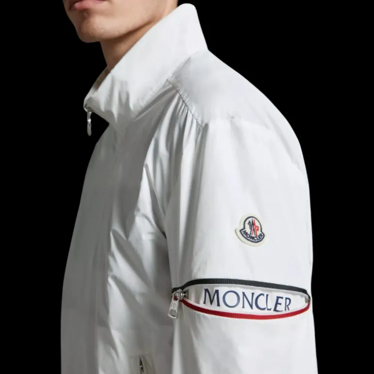 Coupe vent MONCLER ruinette blanc bande manches