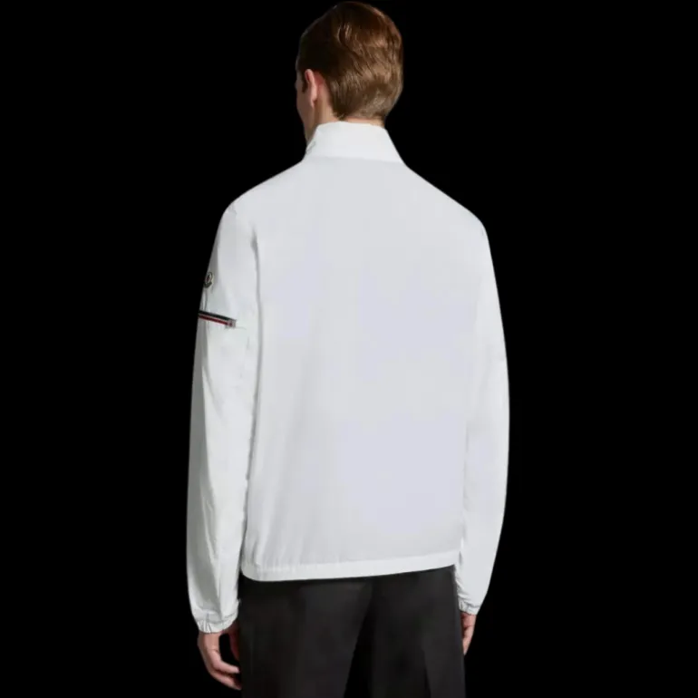Coupe vent MONCLER ruinette blanc bande manches