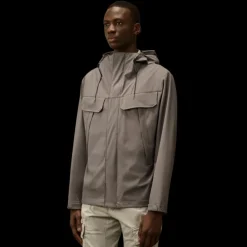 CP COMPANY Veste à capuche lunettes CP Shell-R nylon gris cendre double poche