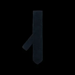 Cravate TOM FORD maille soie tricotée Bleu marine