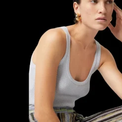 Débardeur MISSONI lamé de viscose argent