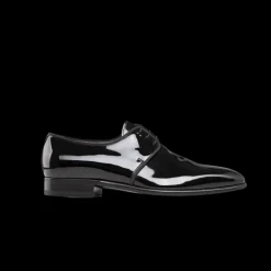 Derbies à lacets SANTONI cuir vernis noir