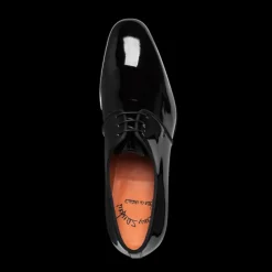 Derbies à lacets SANTONI cuir vernis noir
