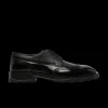 Derbies Richelieus ALEXANDER MCQUEEN bouts fleuris talon carré cuir noir