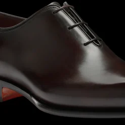 Derbies SANTONI Richelieu cuir patiné marron foncé