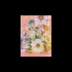 DOLCE & GABBANA Foulard carré cachemire soie imprimé floral rose
