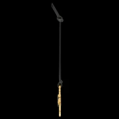 Double Porte-clés SAINT LAURENT Kiss Kiss cuir noir embossé laiton doré