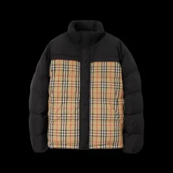 Doudoune BURBERRY Oakmere réversible noir check archives beige