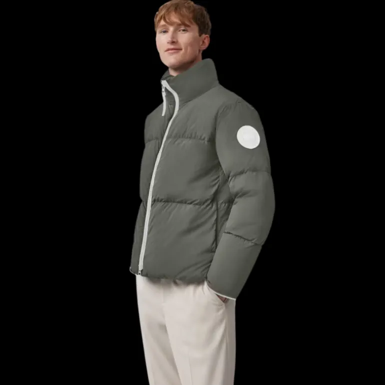Doudoune CANADA GOOSE Lawrence nylon vert sauge logo blanc