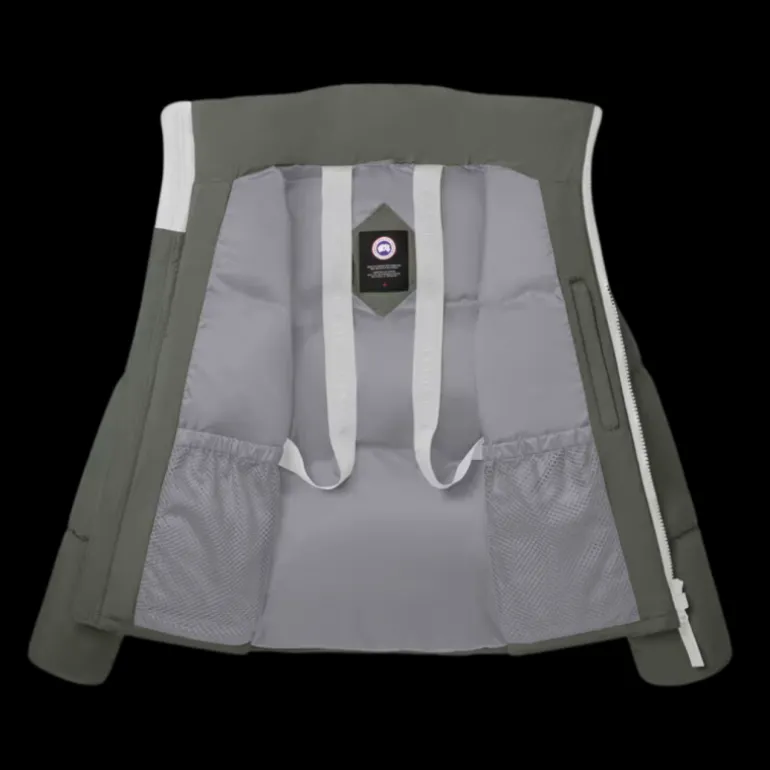 Doudoune CANADA GOOSE Lawrence nylon vert sauge logo blanc