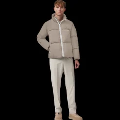 Doudoune CANADA GOOSE Lawrence nylon beige logo blanc