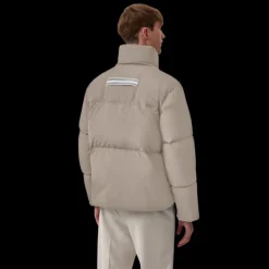 Doudoune CANADA GOOSE Lawrence nylon beige logo blanc