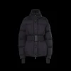 Doudoune courte Coronel nylon noir capuche ceinture Moncler Grenoble
