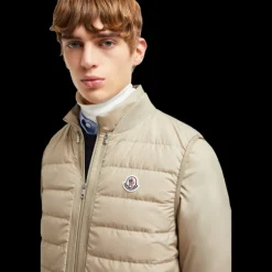 Doudoune courte 3-en-1 MONCLER Verney nylon beige gilet amovible