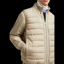 Doudoune courte 3-en-1 MONCLER Verney nylon beige gilet amovible