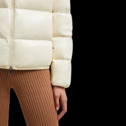 Doudoune courte  MONCLER Abbadia nylon écru intérieur beige