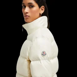 Doudoune courte  MONCLER Abbadia nylon écru intérieur beige