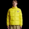 Doudoune courte MONCLER Citala nylon léger jaune citron logo poitrine
