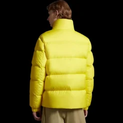 Doudoune courte MONCLER Citala nylon léger jaune citron logo poitrine