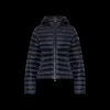 Doudoune courte MONCLER Ige à capuche cintrée nylon bleu marine mat