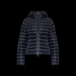 Doudoune courte MONCLER Ige à capuche cintrée nylon bleu marine mat
