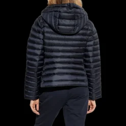 Doudoune courte MONCLER Ige à capuche cintrée nylon bleu marine mat