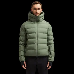 Doudoune courte MONCLER Lagorai nylon vert kaki clair Grenoble
