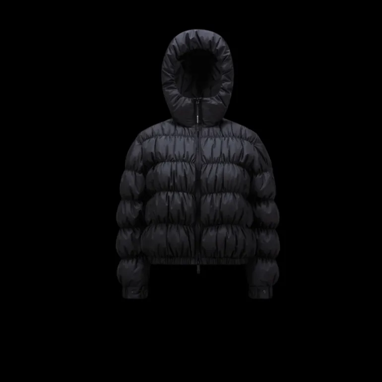 Doudoune courte MONCLER Medonte nylon noir mat matelassé