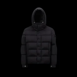 Doudoune courte MONCLER Vezere capuche nylon léger stretch noir mat