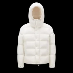 Doudoune courte MONCLER Vezere nylon blanc mat capuche